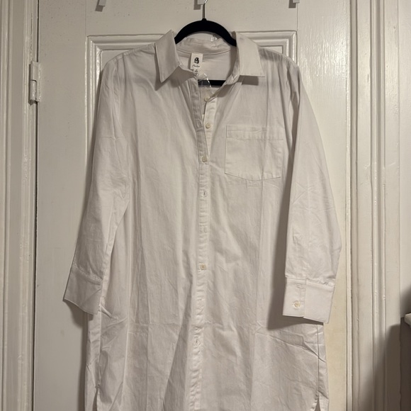 Vici White Button Down Shirt Dress - Picture 2 of 3